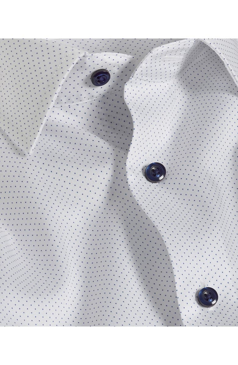 David Donahue Slim Fit Dot Print Dress Shirt, Alternate, color, White/ Navy
