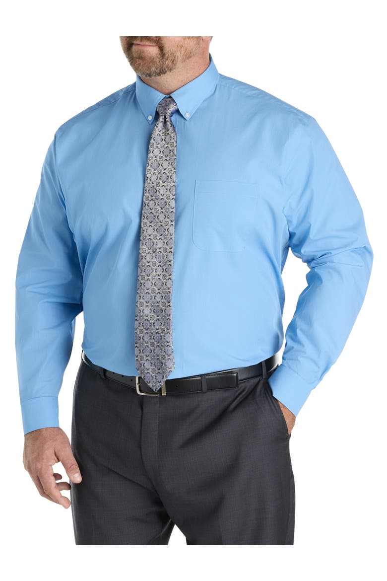 Big & Tall Performance Dress Shirt, Alternate, color, HERITAGE BLUE