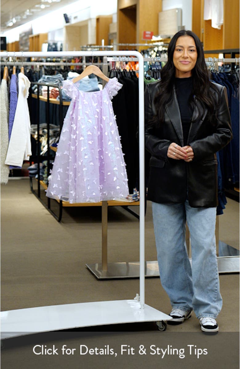 Kids' 3D Butterfly Irridescent Party Dress, sales video thumbnail