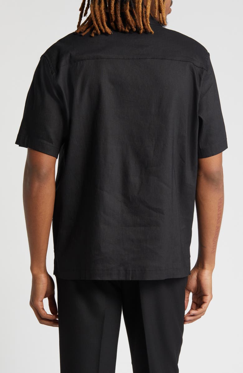 Saturdays NYC Canty Floral Impressions Linen Blend Camp Shirt, Alternate, color, 