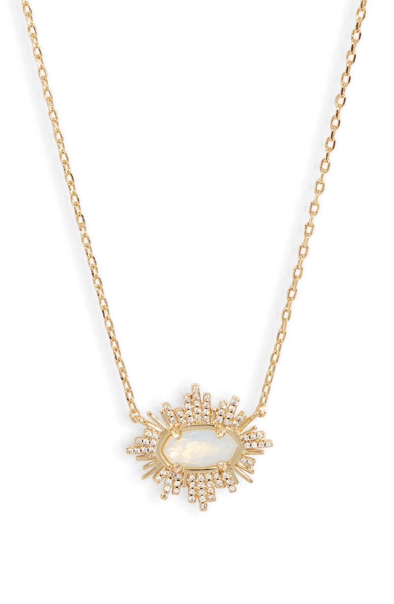 Kendra Scott Grayson Sunburst Pendant Necklace, Main, color, 