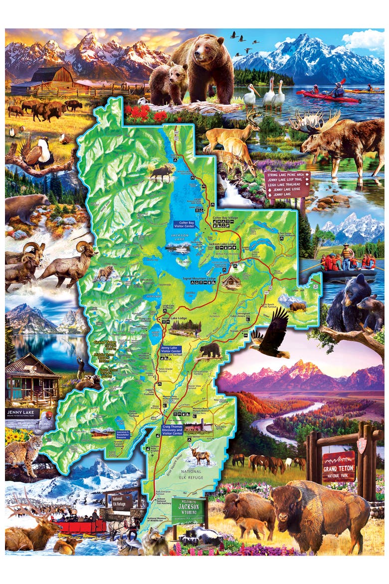 Grand Tetons 1000 Piece Jigsaw Puzzle, Alternate, color, Multicolor