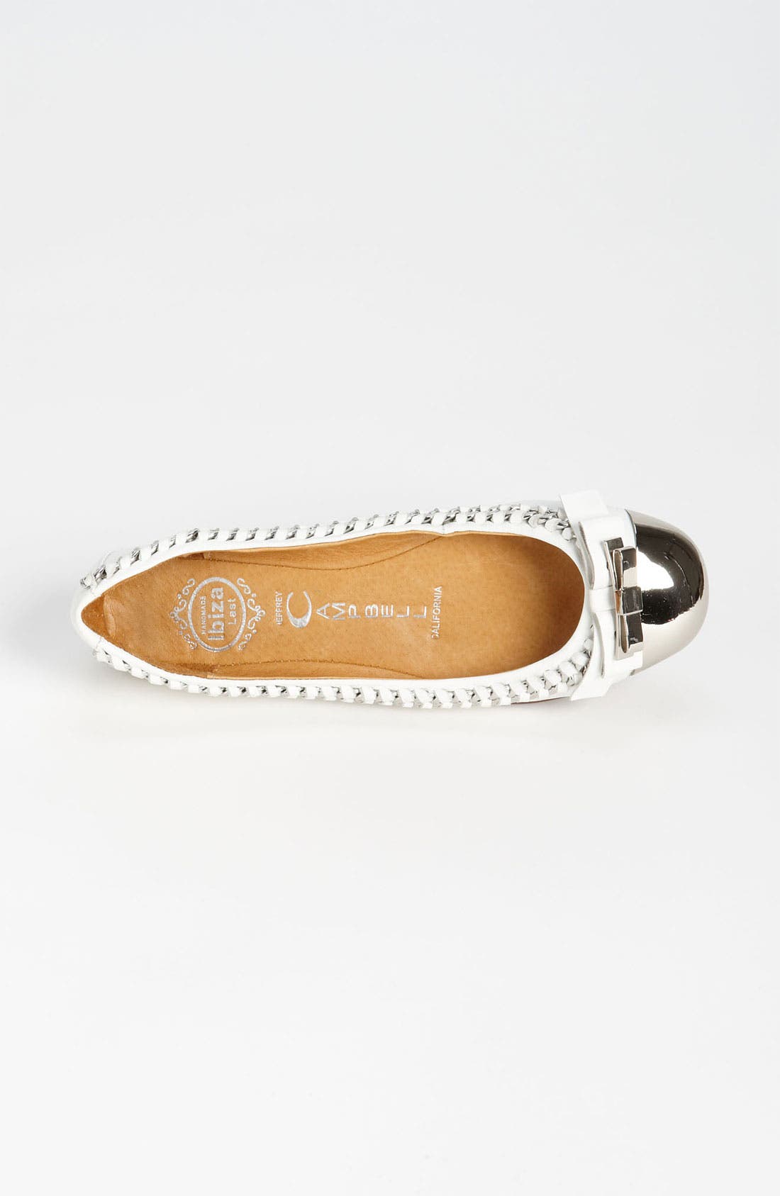 'Carrie-B' Cap Toe Ballet Flat, Alternate, color, WHITE/ SILVER