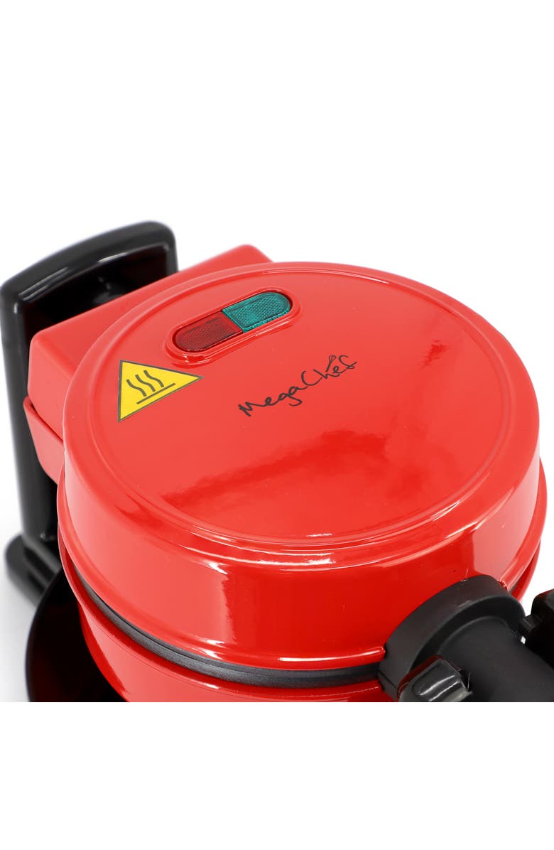 Megachef Non-Stick Round Electric Flip 5 Inch Belgian Waffle Maker in Red, Alternate, color, Red