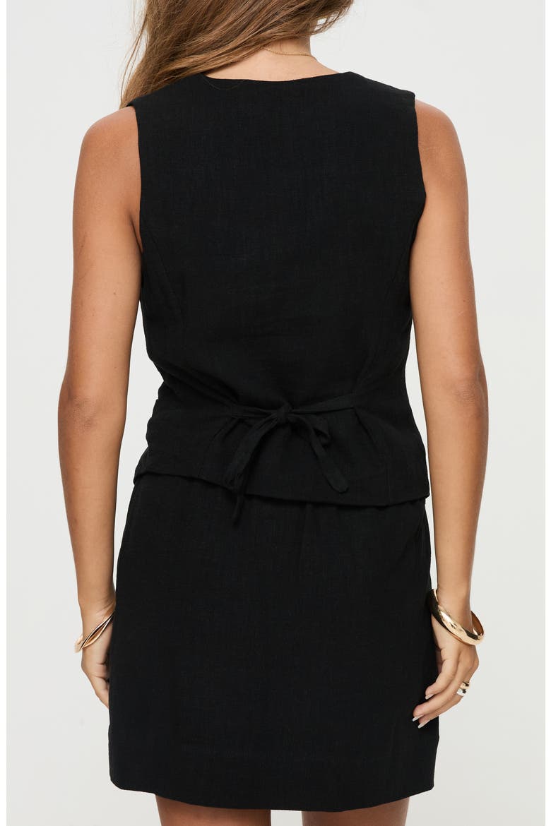 Ginger Linen Blend Vest, Alternate, color, BLACK