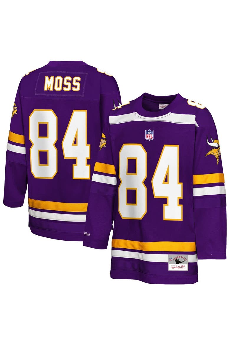 Youth Mitchell & Ness Randy Moss Purple Minnesota Vikings Hockey Fashion Jersey, Main, color, Purple
