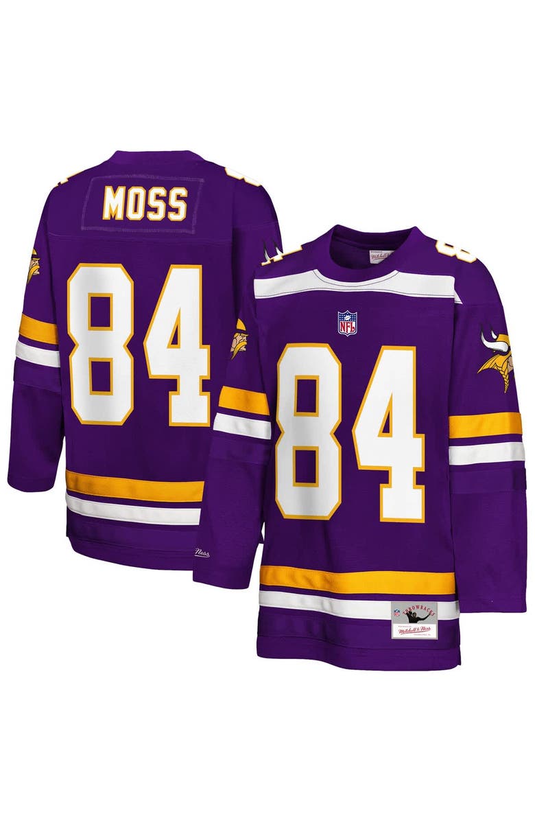 Mitchell & Ness Youth Mitchell & Ness Randy Moss Purple Minnesota Vikings Hockey Fashion Jersey, Main, color, Purple