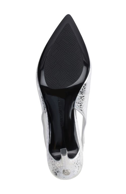 Shop Karl Lagerfeld Paris Rosalyn Slingback Pointed Toe Pump In Silver