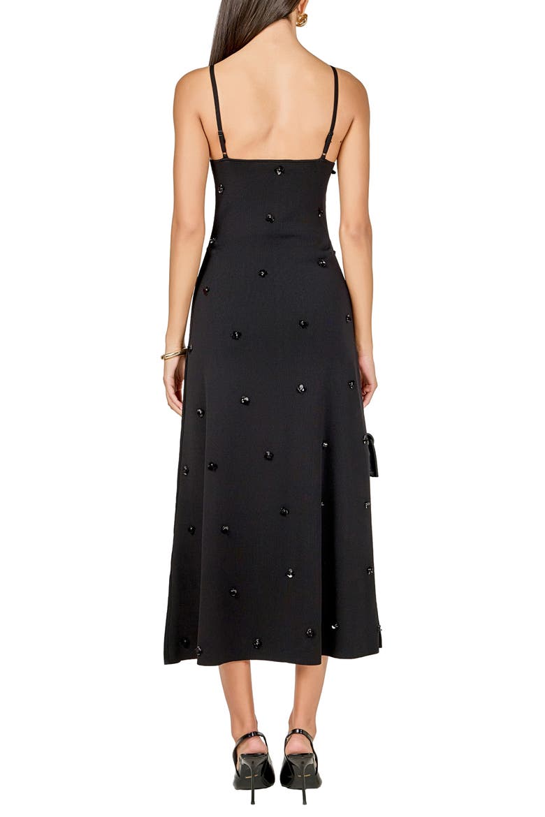 Embellished Knit Dress, Alternate, color, BLACK