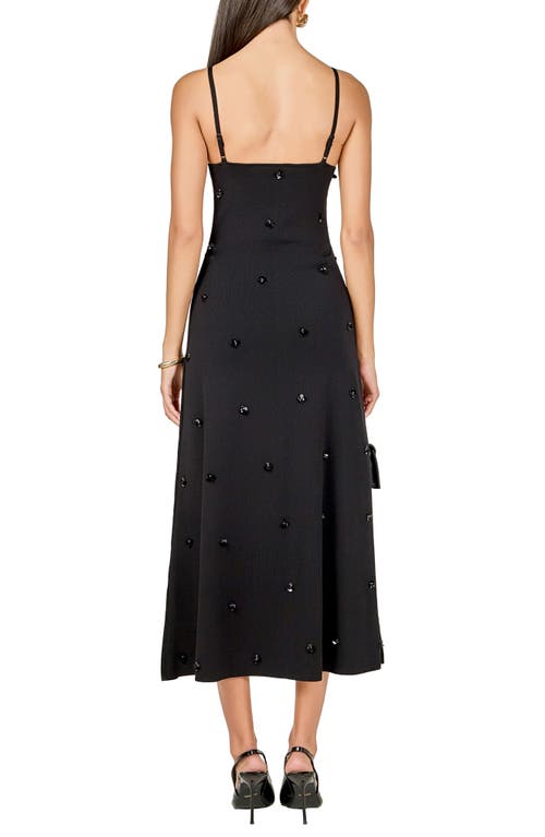 Endless Rose Embellished Knit Dress In Black