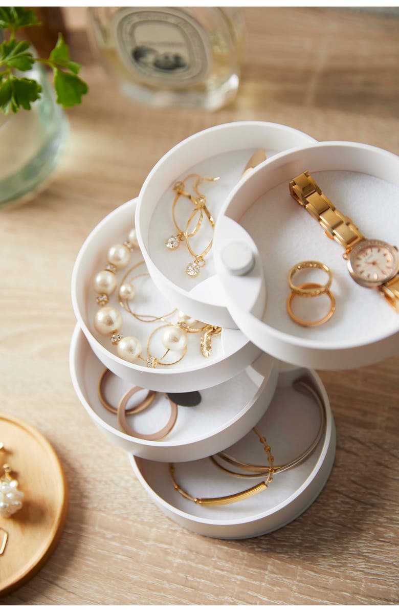 Yamazaki Stacked Jewelry Organizer, Alternate, color, White