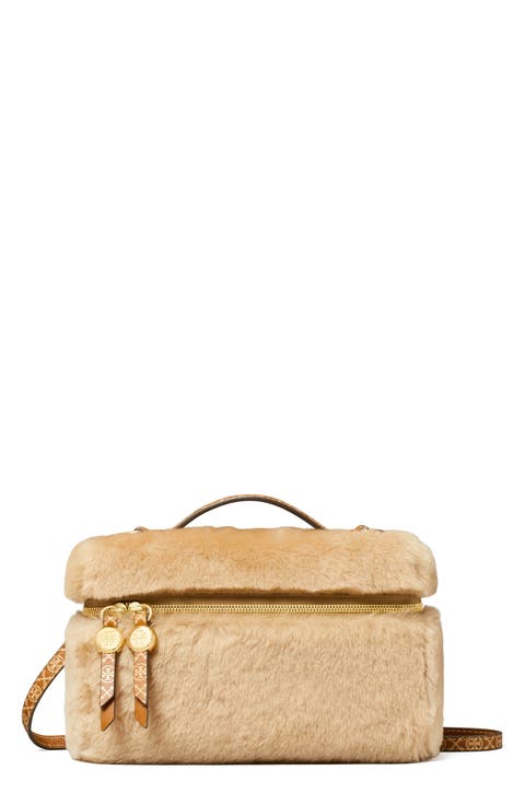 Romy Genuine Shearling Slim Top Handle Bag