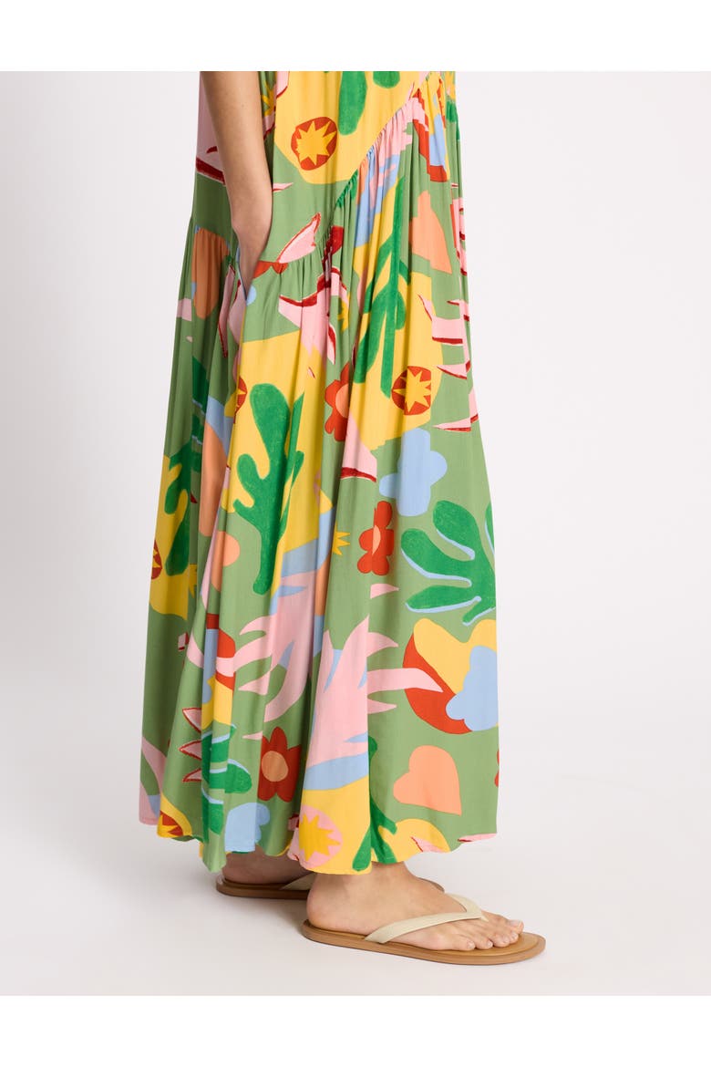 Tropique Print Halter Neck Maxi Dress, Alternate, color, Green