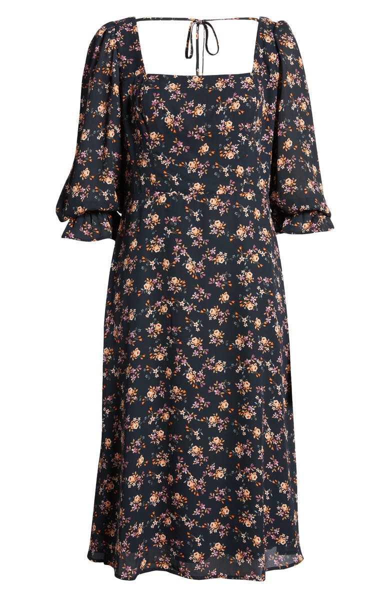 Julia Jordan Floral Bell Sleeve Midi Dress, Alternate, color, 
