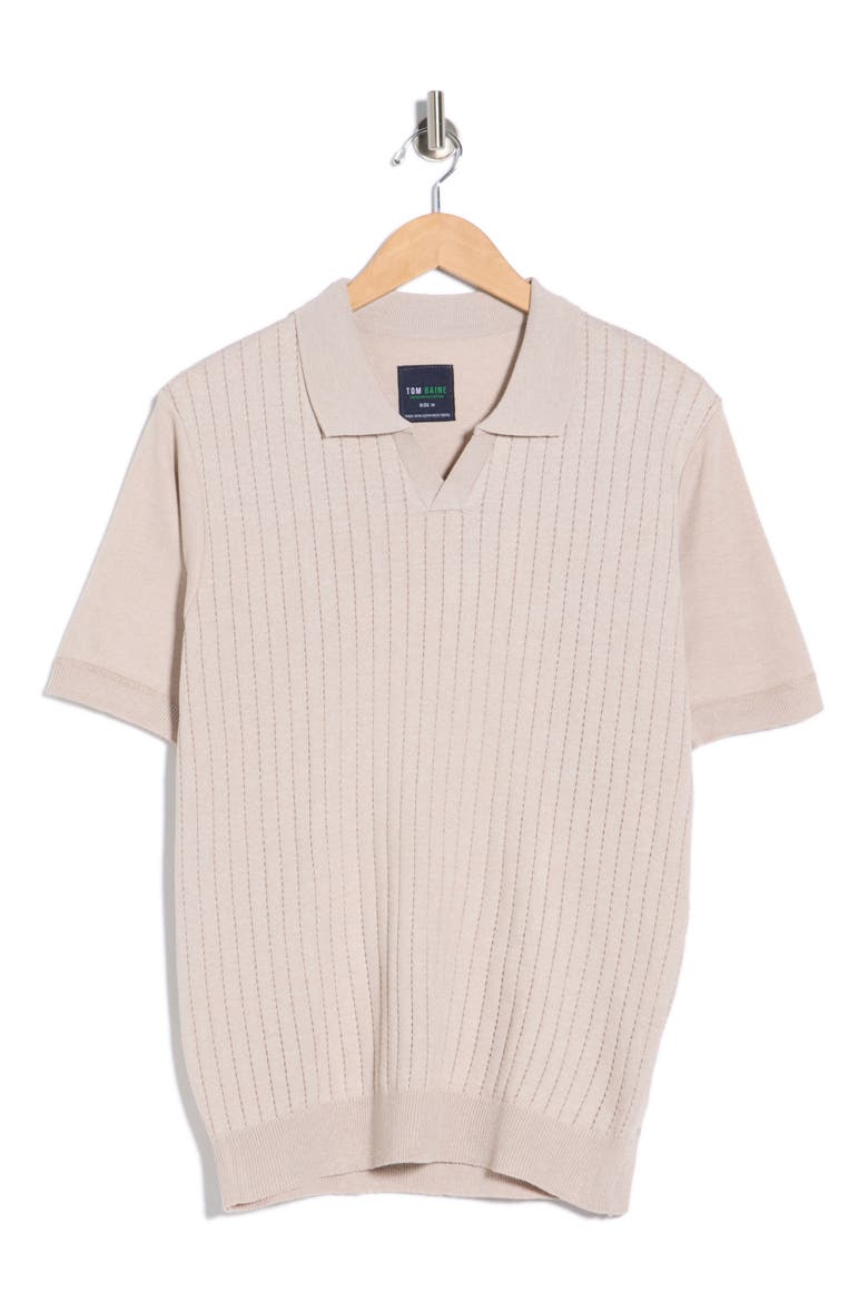 Johnny Collar Knit Polo Sweater, Alternate, color, TAN
