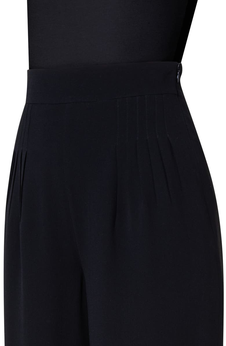 Akris Myriam Pleated High Waist Silk Georgette Wide Leg Pants, Alternate, color, 