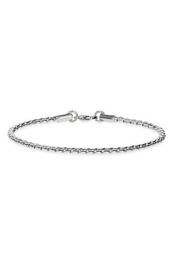 Nordstrom Rack Waterproof Stainless Steel Wheat Chain Bracelet In Silver