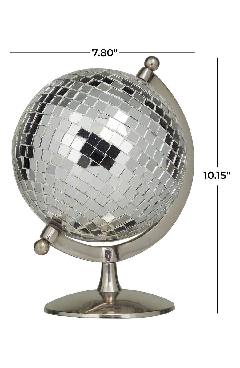 VIVIAN LUNE HOME Silver Stainless Steel Disco Ball Style Globe, Alternate, color,