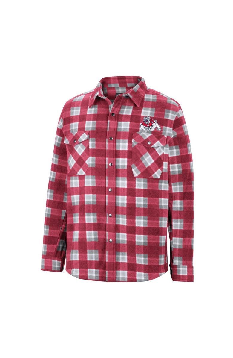 COLOSSEUM Men's Colosseum Red/White Fresno State Bulldogs Ellis Plaid Full-Snap Shirt Jacket, Alternate, color, 