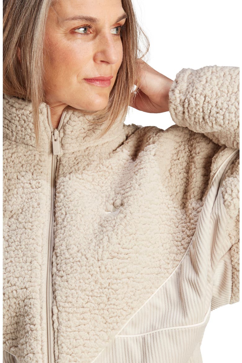 Fleece & Corduroy Zip Jacket, Alternate, color, WONDER BEIGE