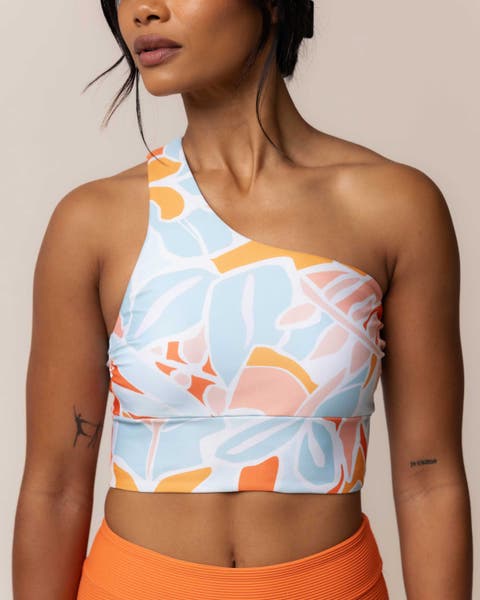 One Shoulder Crop Swim Top