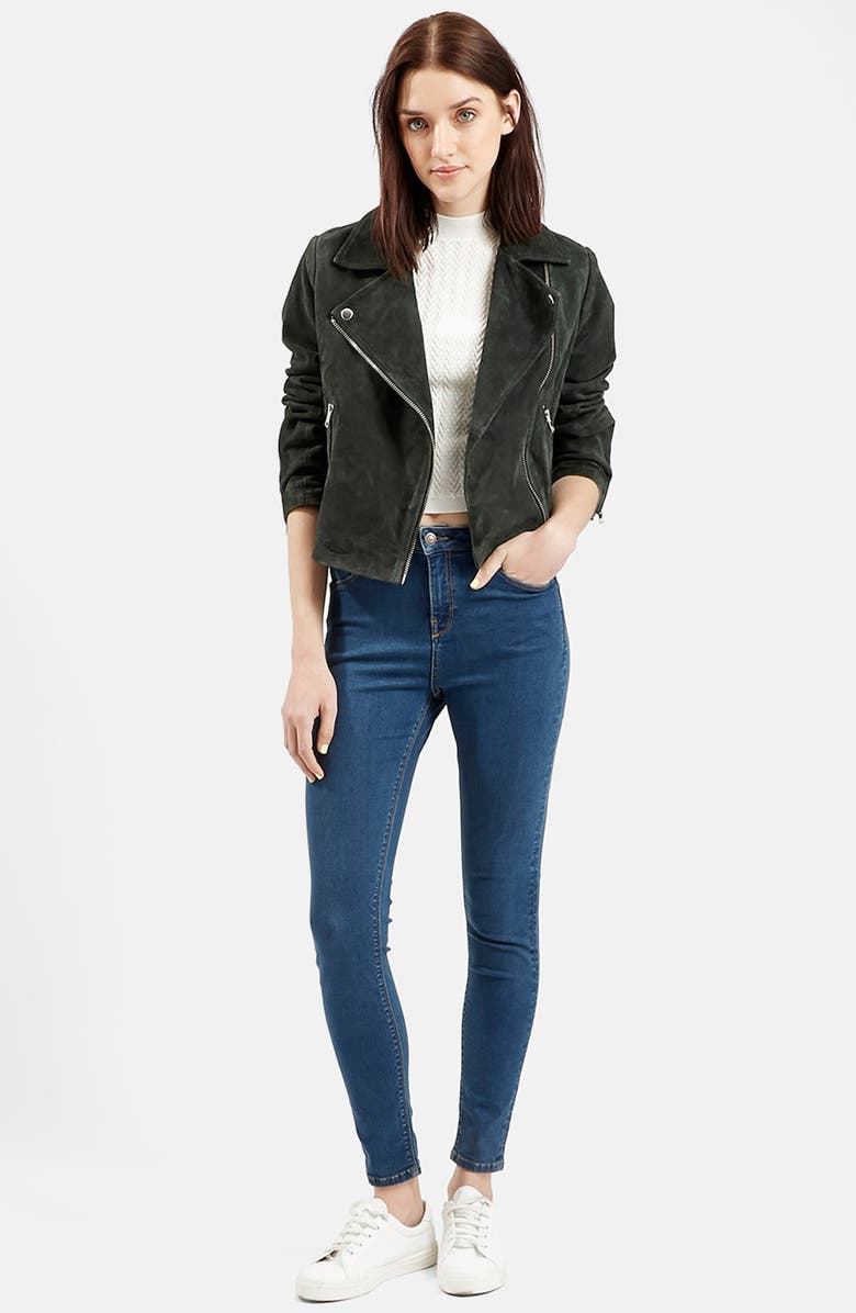 Topshop Suede Caddy Jacket, Main, color,