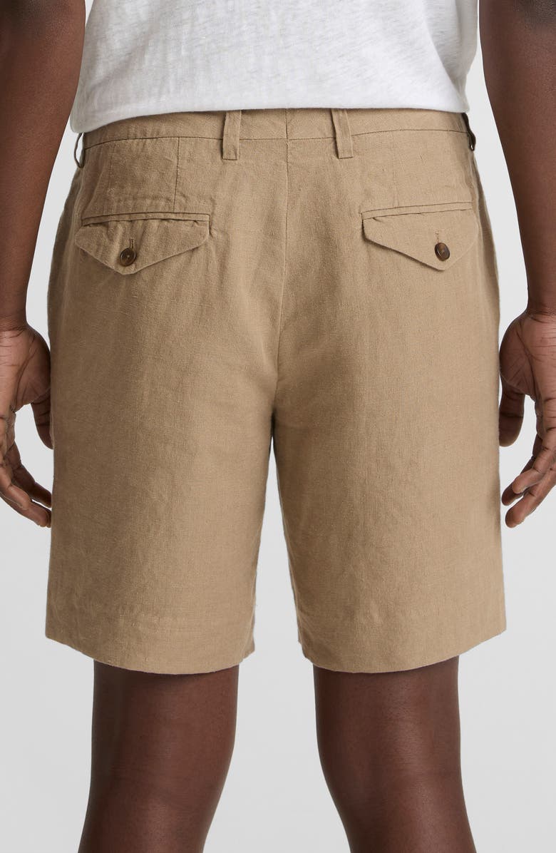 Vince Flat Front Slub Hemp Chino Shorts, Alternate, color, Teak