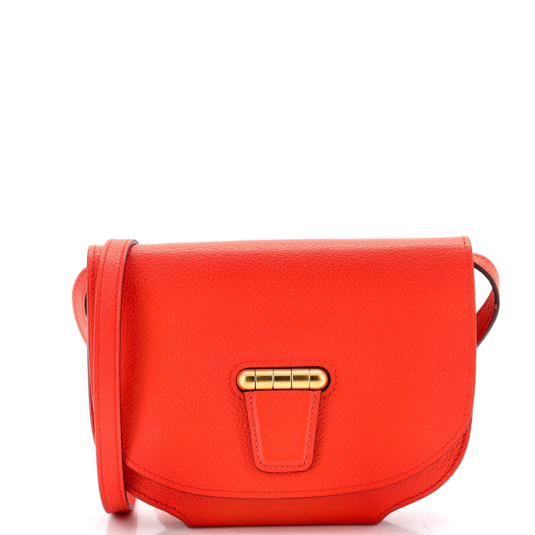 Pre-Owned Hermes Convoyeur Crossbody Bag Evercolor Mini, Main, color, Orange Poppy