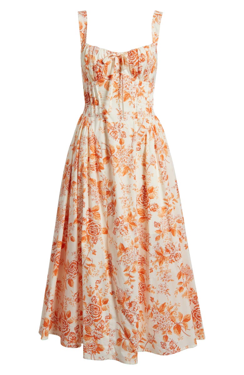 MOON RIVER Floral Print Sleeveless Maxi Dress, Alternate, color, Orange Multi