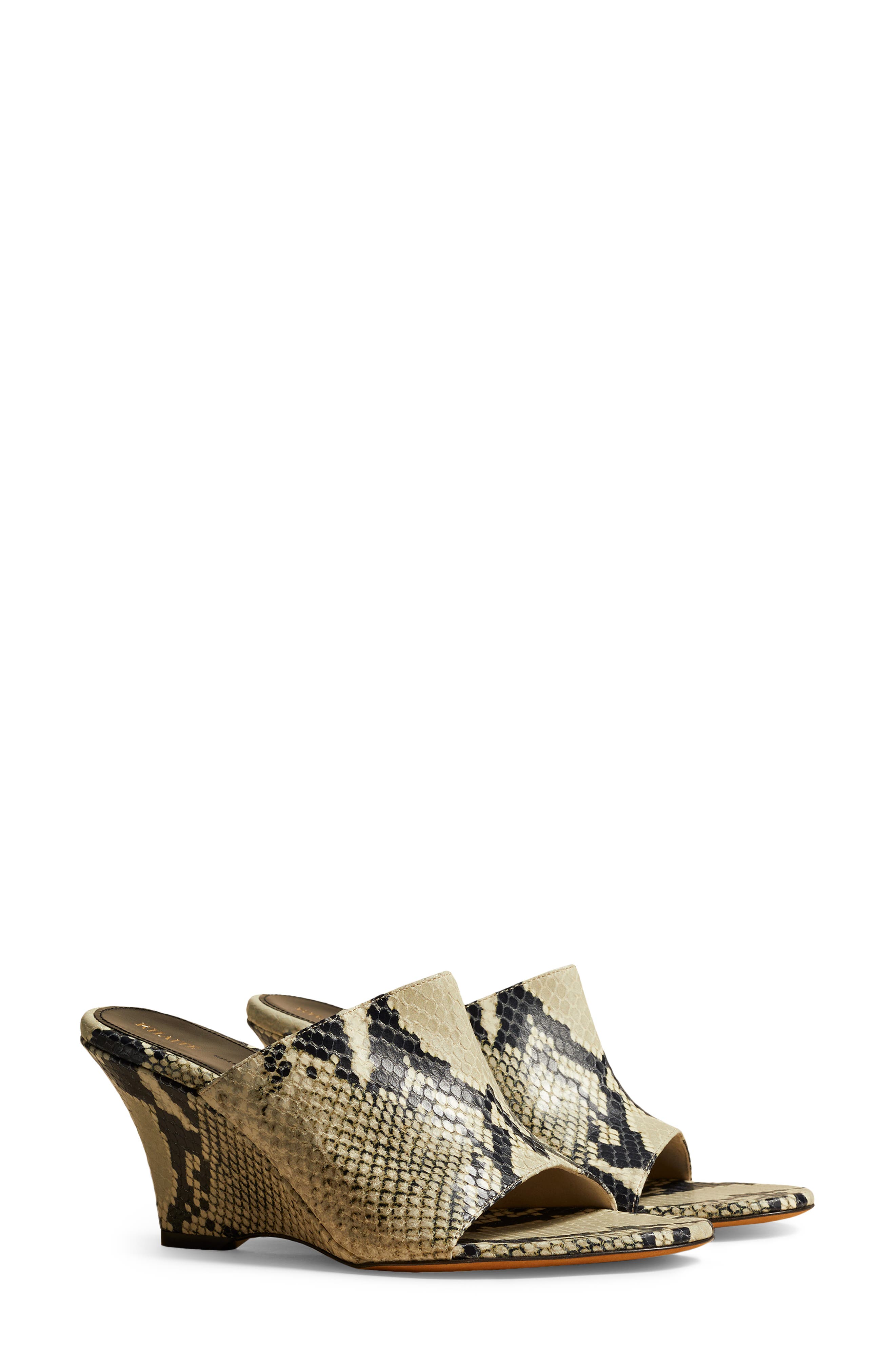 Khaite Marion Python Embossed Wedge Sandal, Main, color, 