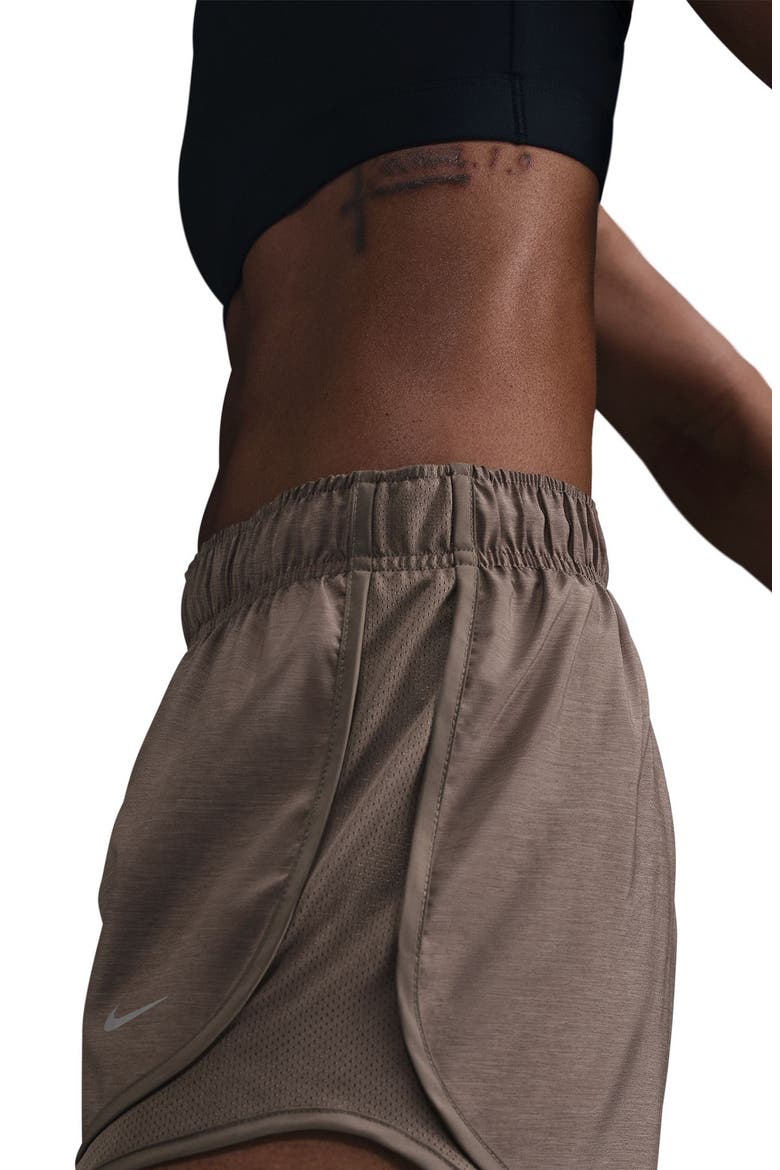 Tempo Dri-FIT Mid-Rise 3-Inch Running Shorts, Alternate, color, MINK BROWN/ HEATHER