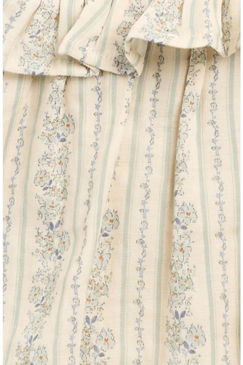 Brielle Floral Ruffle Skirted Cotton Bodysuit, Alternate, color, NATURAL