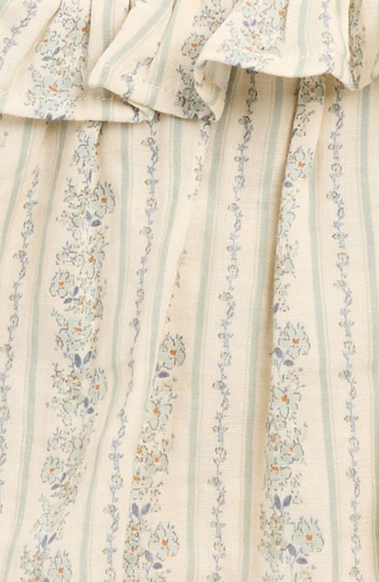 Rylee + Cru Brielle Floral Ruffle Skirted Cotton Bodysuit, Alternate, color, Natural