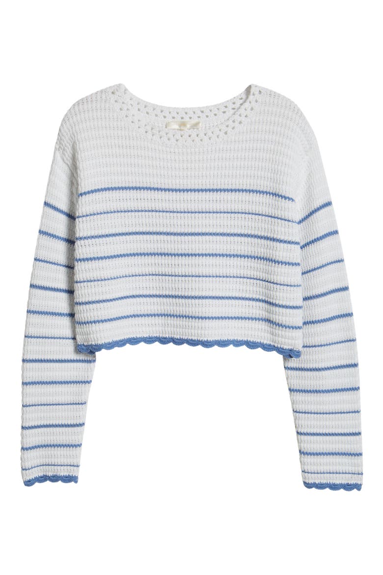 Shore Crop Cotton Sweater, Alternate, color, MARITIME STRIPES