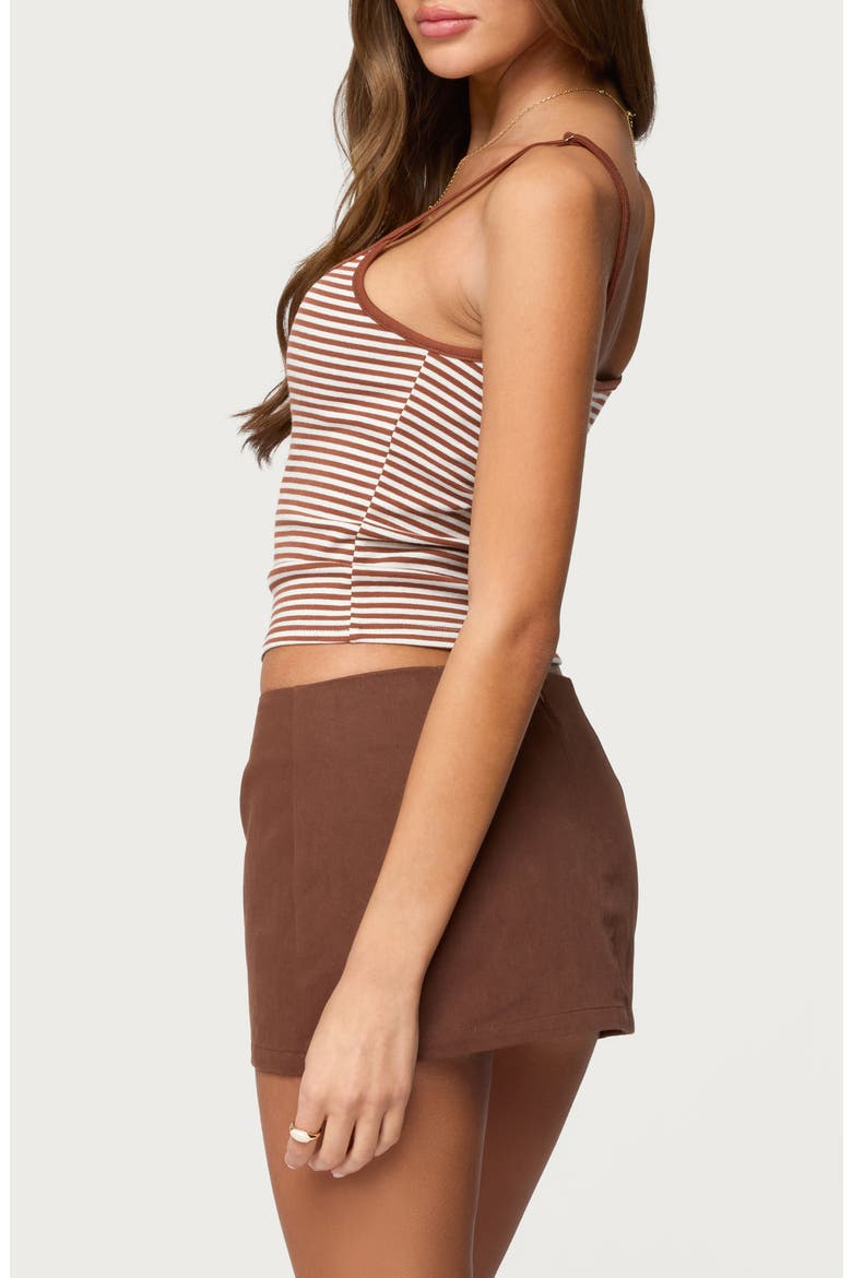 Miller Stripe Tank Crop Top, Alternate, color, BROWN-AND-WHITE