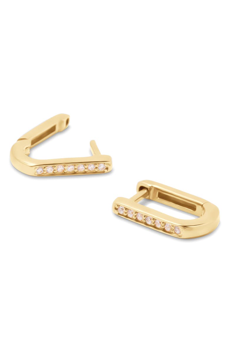 Brook and York Nori Cubic Zirconia Squared Hoop Earrings, Alternate, color, Gold