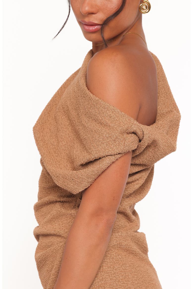 Selma One Shoulder Knit Top, Alternate, color, BROWN