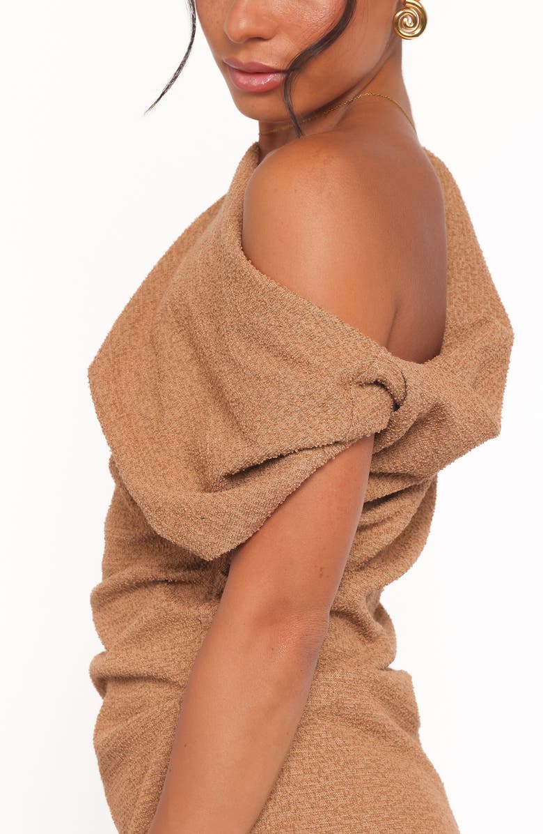 Petal & Pup Selma One Shoulder Knit Top, Alternate, color, Brown