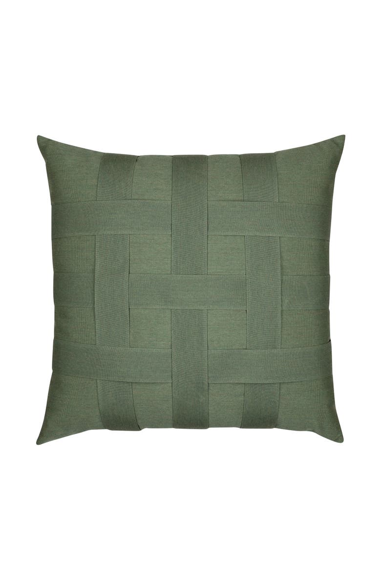 Basketweave Hand Woven Indoor & Outdoor Accent Pillow, Main, color, Fern
