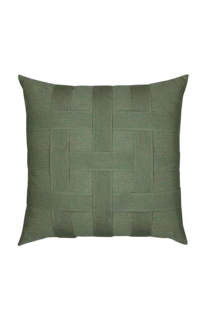 Elaine Smith Basketweave Hand Woven Indoor & Outdoor Accent Pillow, Alternate, color, Fern