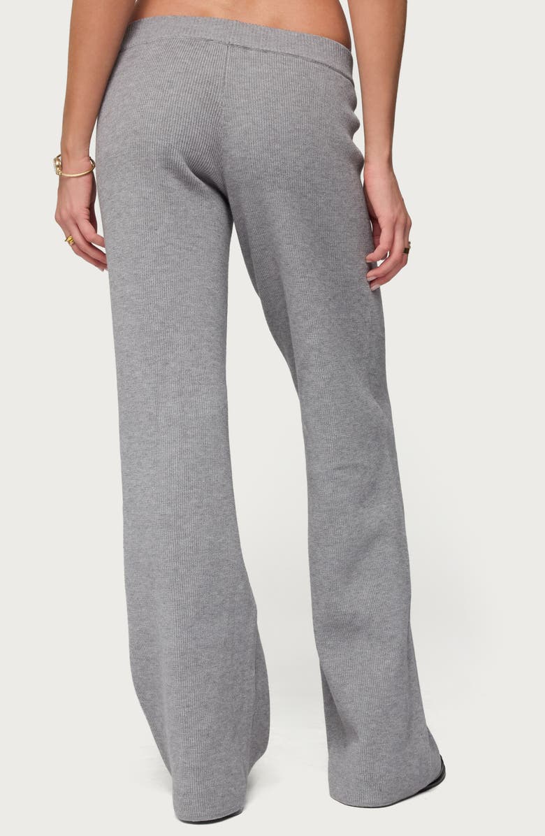 EDIKTED Lorie Low Rise Wide Leg Rib Knit Pants, Alternate, color, 