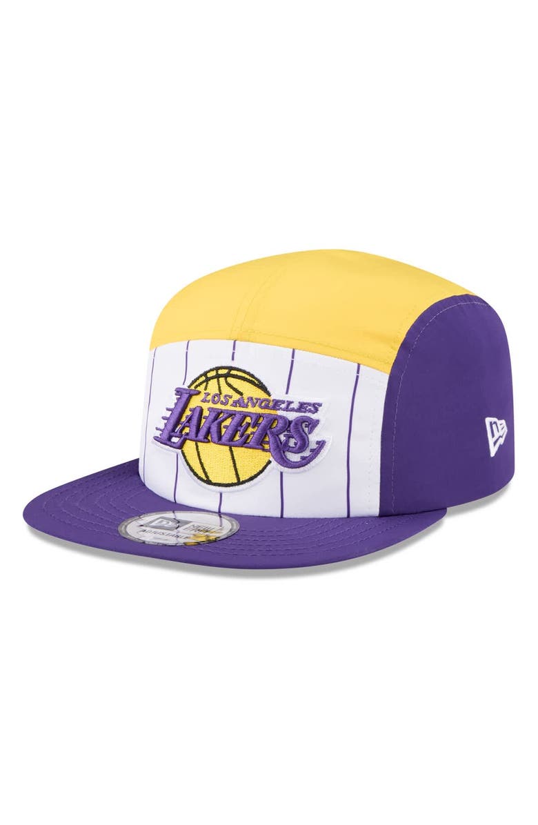New Era Men's New Era  White/Purple Los Angeles Lakers 2025 NBA Tip Off Camper Adjustable Hat, Alternate, color, White