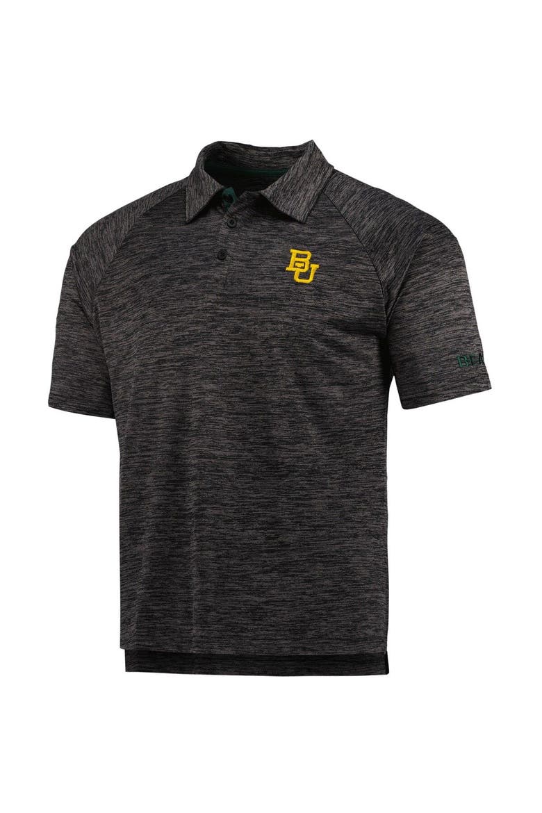 Men's Colosseum Heathered Black Baylor Bears Down Swing Polo, Alternate, color, Heather Black