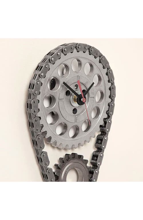 Uncommon Goods Auto Timing Chain And Gears Wall Clock In Silver