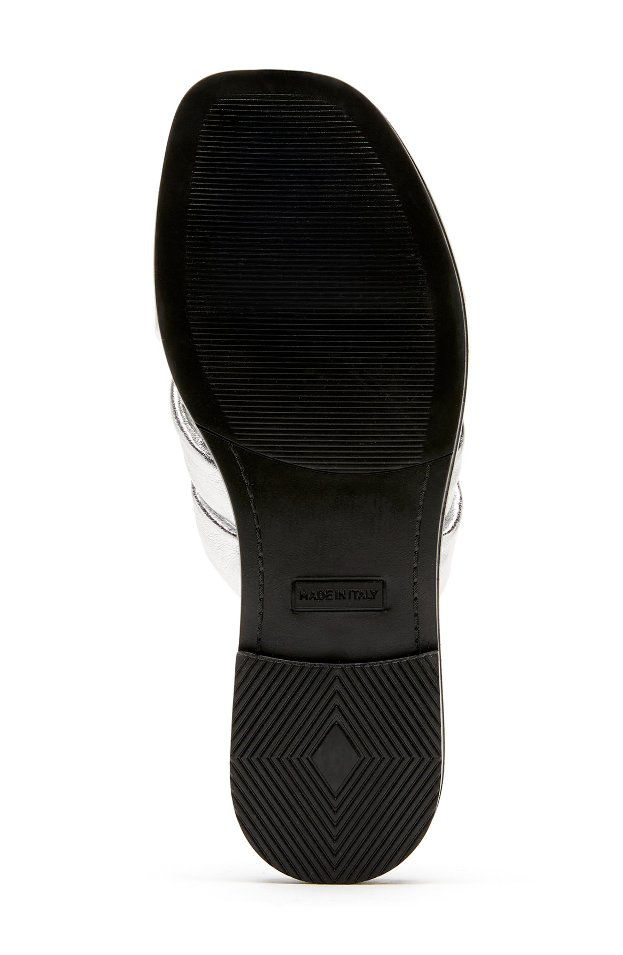 Fox Slide Sandal, Alternate, color, SILVER LEATHER