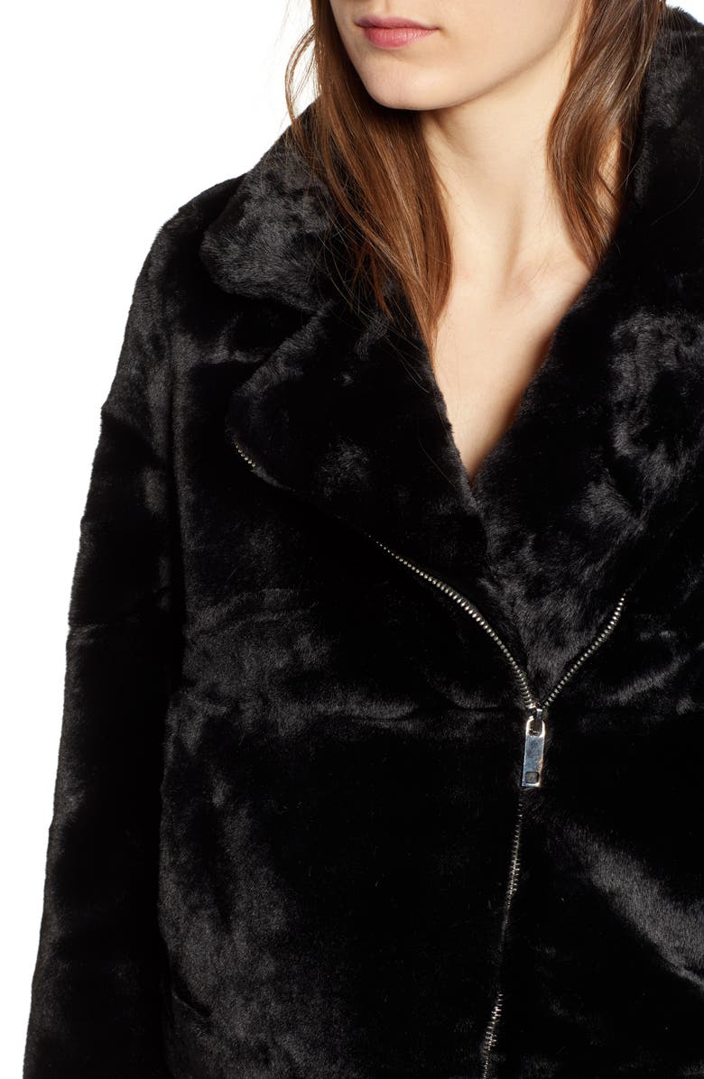 Apparis Leila Faux Fur Moto Jacket, Alternate, color, 