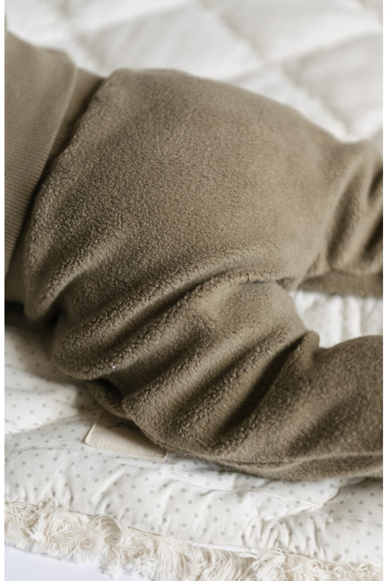 Organic Cotton Teddy Fleece Harem Pants, Alternate, color, MOSS