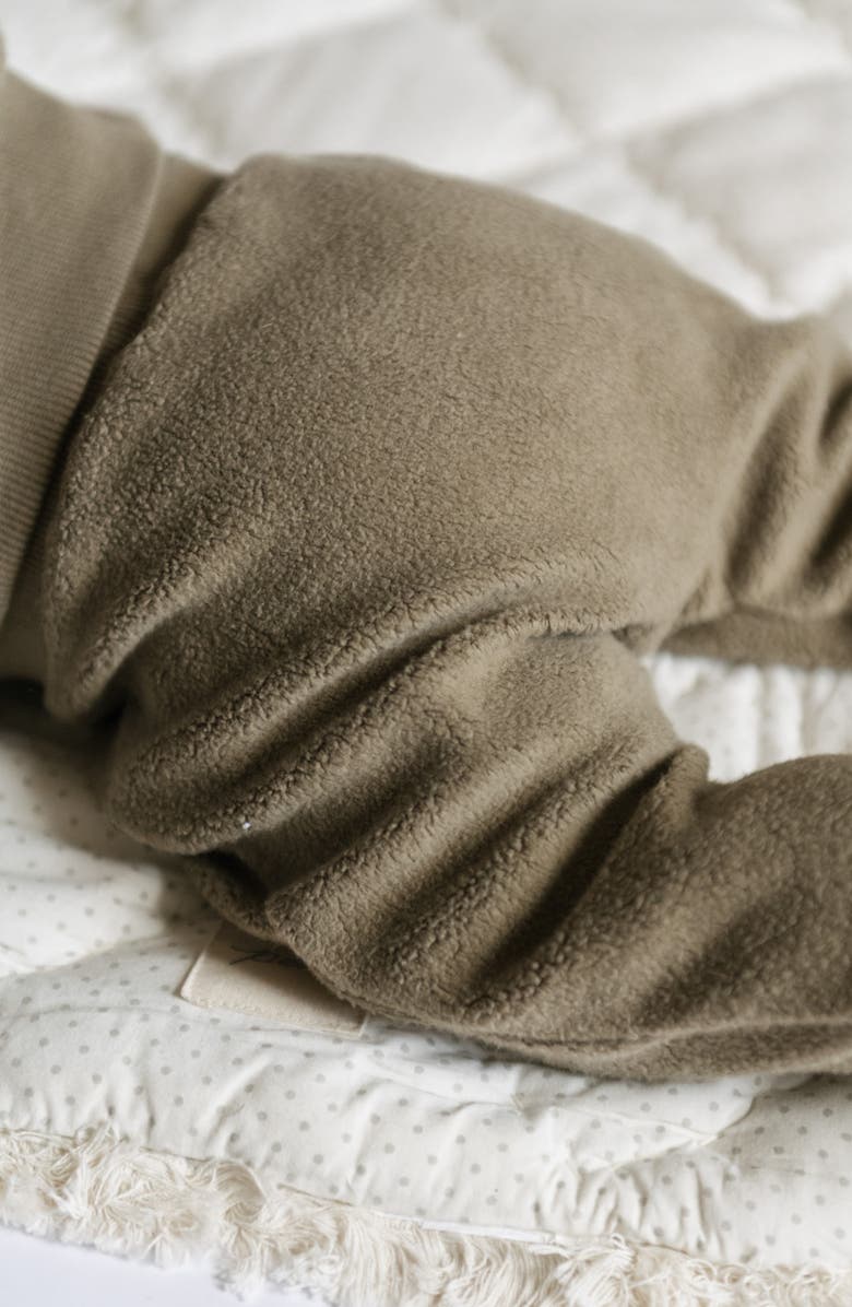 Pehr Organic Cotton Teddy Fleece Harem Pants, Alternate, color, Moss