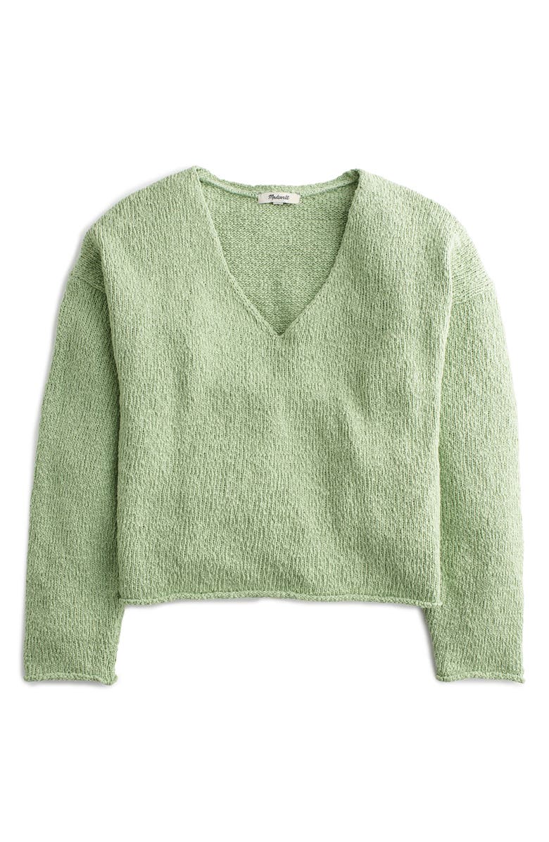 Madewell Slub Cotton V-Neck Sweater, Main, color, 