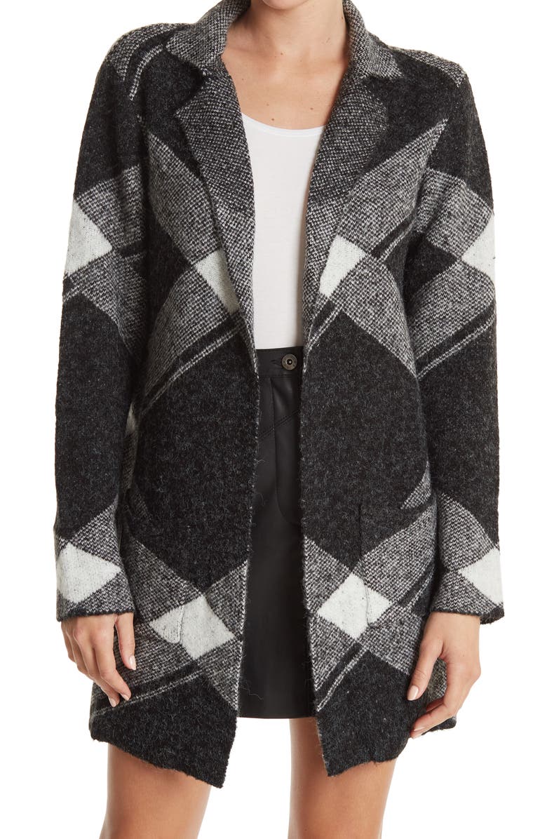 Joseph A Plaid Notch Collar Cardigan, Main, color, 